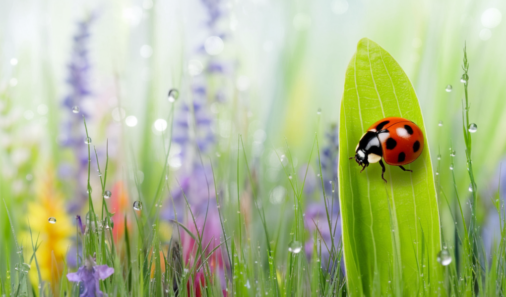 coccinelle-feuille-verde-rosee-plantes