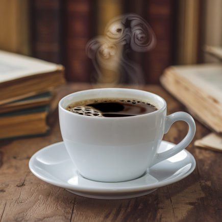 tasse-cafe-table-bois-livres-anciens