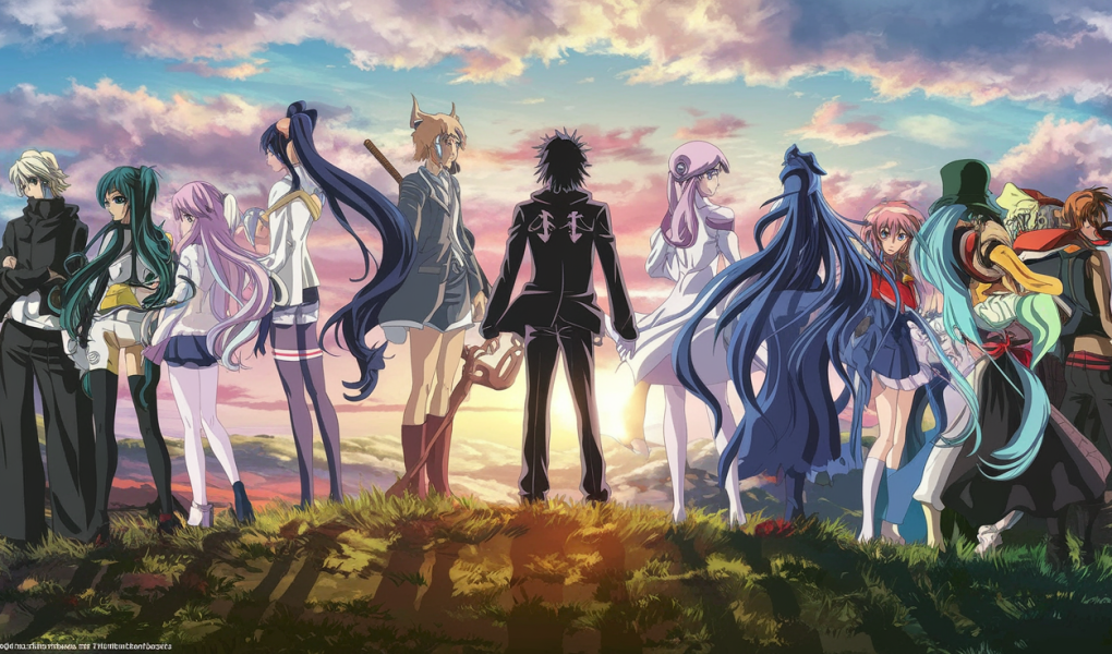 personnages-anime-coucher-soleil-couleurs