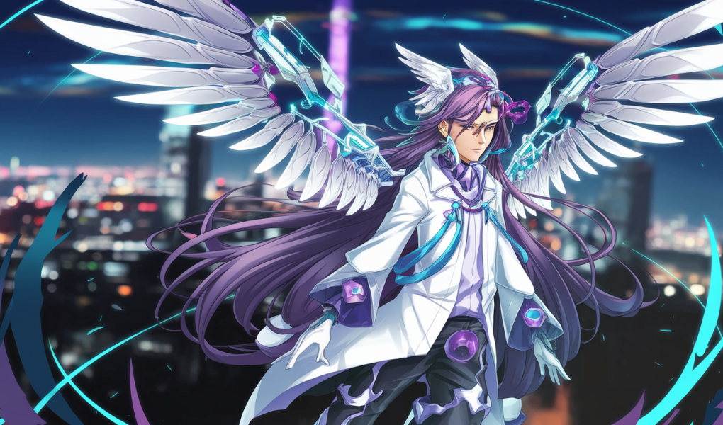 anime-ailes-ange-technologiques-skyline-futuriste