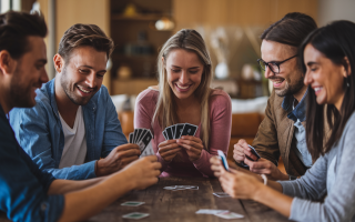 amis-jeu-cartes-salon-moderne