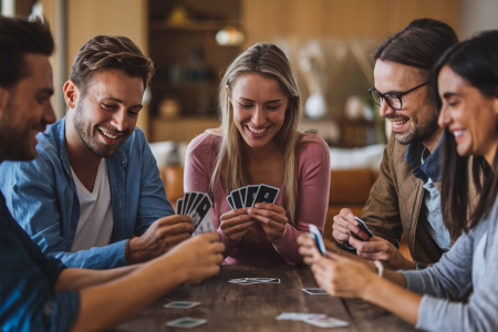 amis-jeu-cartes-salon-moderne