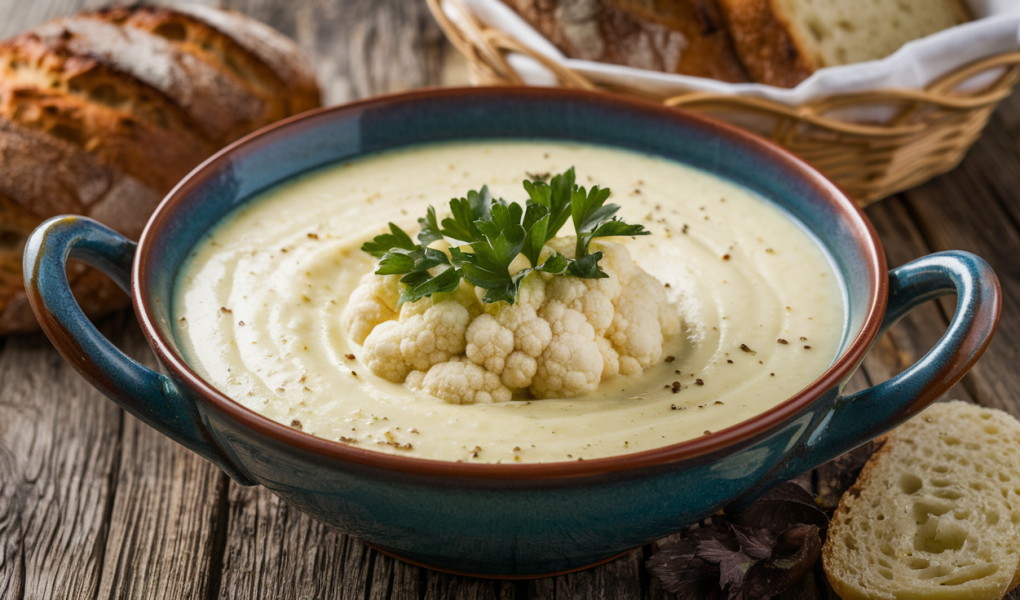 veloute-chou-fleur-persil-pains-rustiques