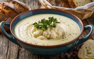 veloute-chou-fleur-persil-pains-rustiques