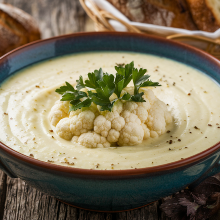 veloute-chou-fleur-persil-pains-rustiques