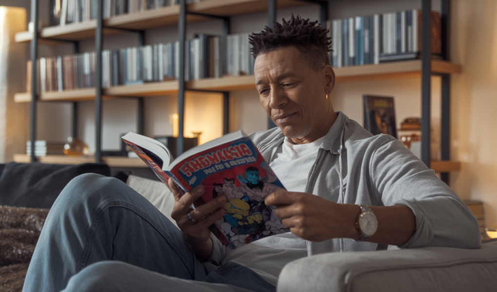 adulte-lecture-bande-dessinee-salon