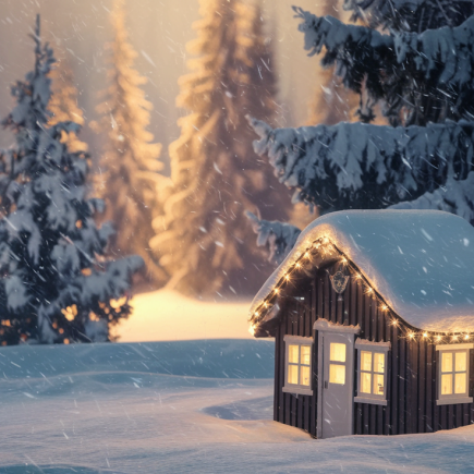 maison-bois-neige-coniferes-hiver