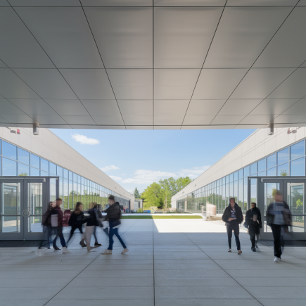batiment-scolaire-moderne-eleves-arbres-ciel