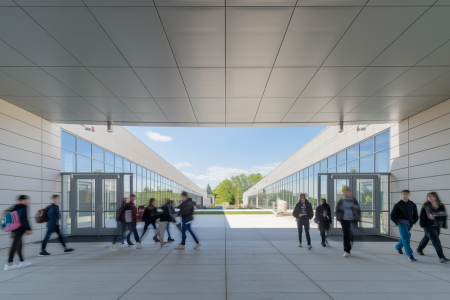 batiment-scolaire-moderne-eleves-arbres-ciel