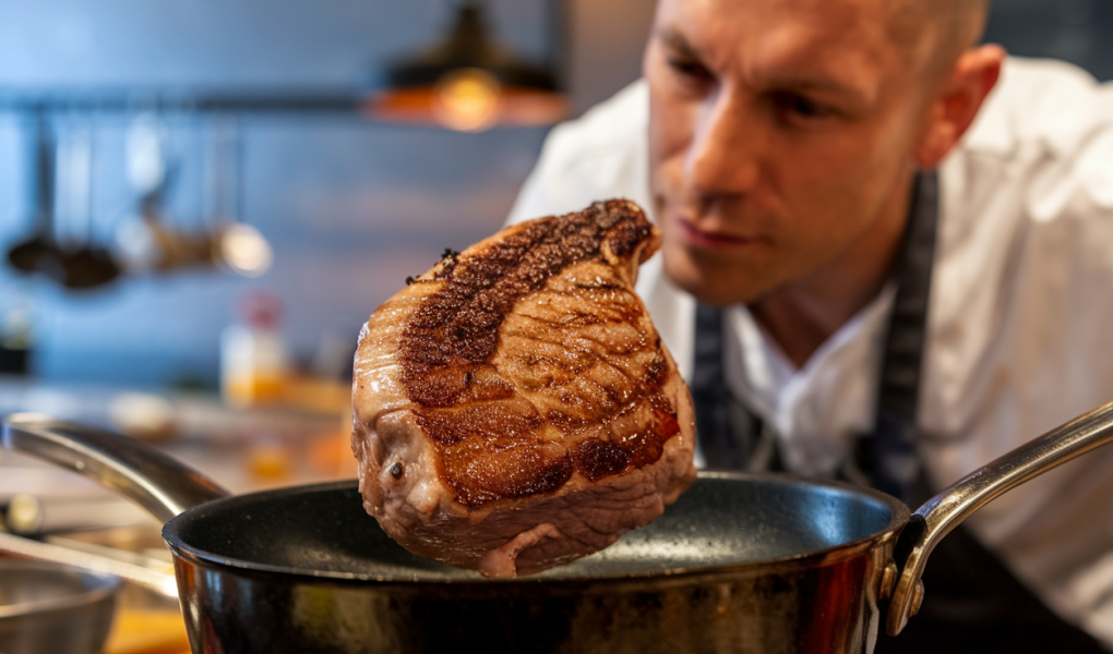 chef-cuisson-viande-croûte-caramelisee