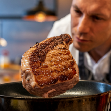 chef-cuisson-viande-croûte-caramelisee