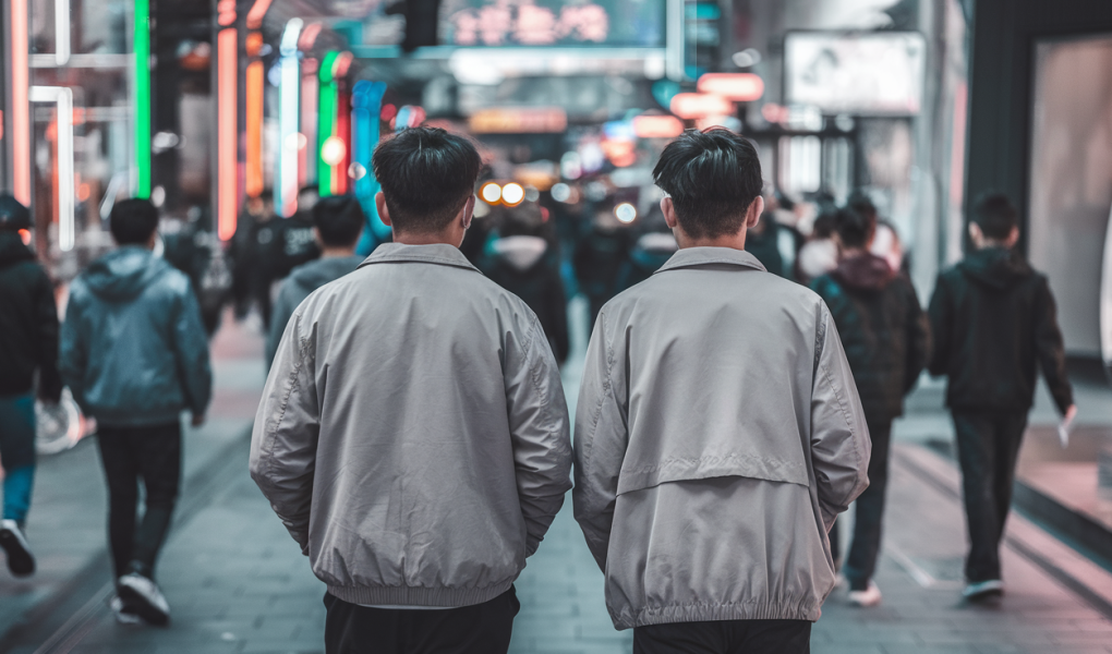 hommes-marche-rue-chinoise-neons
