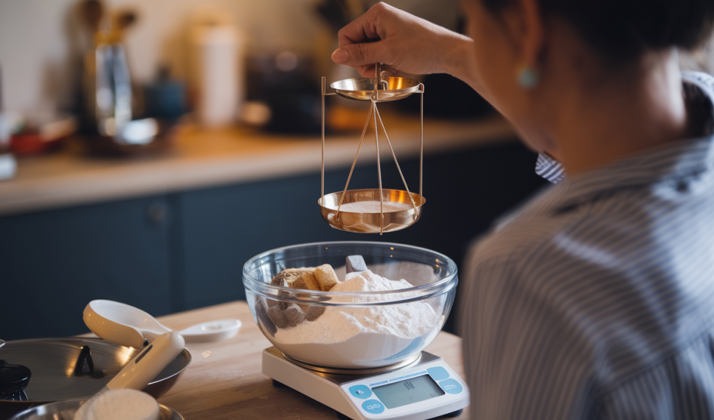 cuisine-moderne-personne-balance-bol